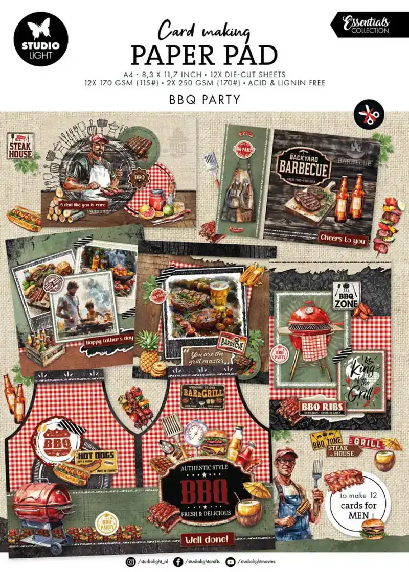 Studio Light Essentials BBQ Party A4 Card Making Pad