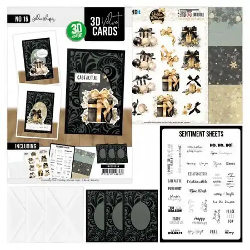 3D Velvet cards A6 Golden whisper