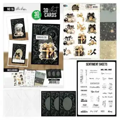 3D Velvet cards A6 Golden whisper