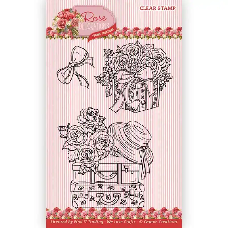 YC Rose decorations clear stamp transport