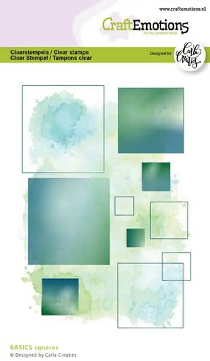 Craft Emotions Clear Stamps Basic vierkanten