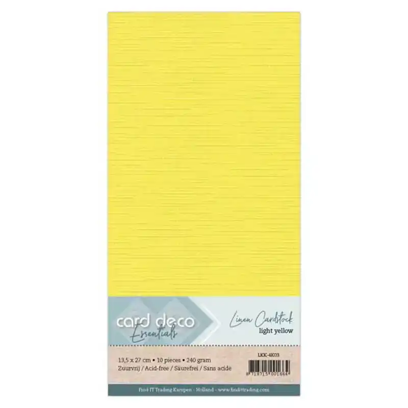 Linnenkarton vierkant lichtgeel