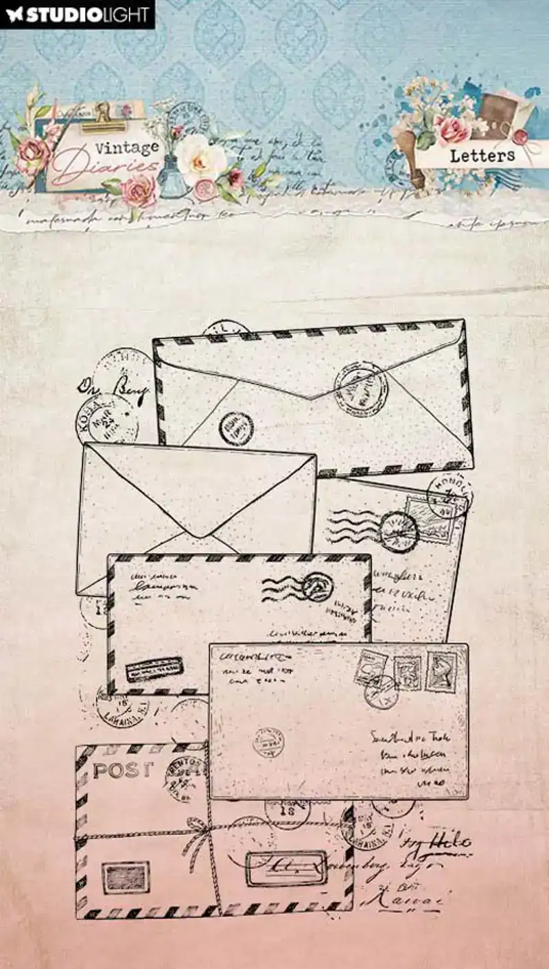 Vintage diaries clear stamps letters
