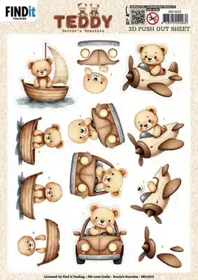 Berries Beauties teddy 3D push out sheet transport