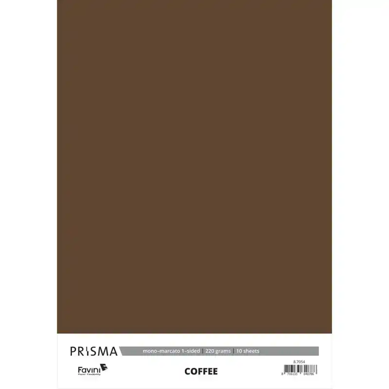 Karton Prisma Favini koffie bruin 10vel A4 220gr