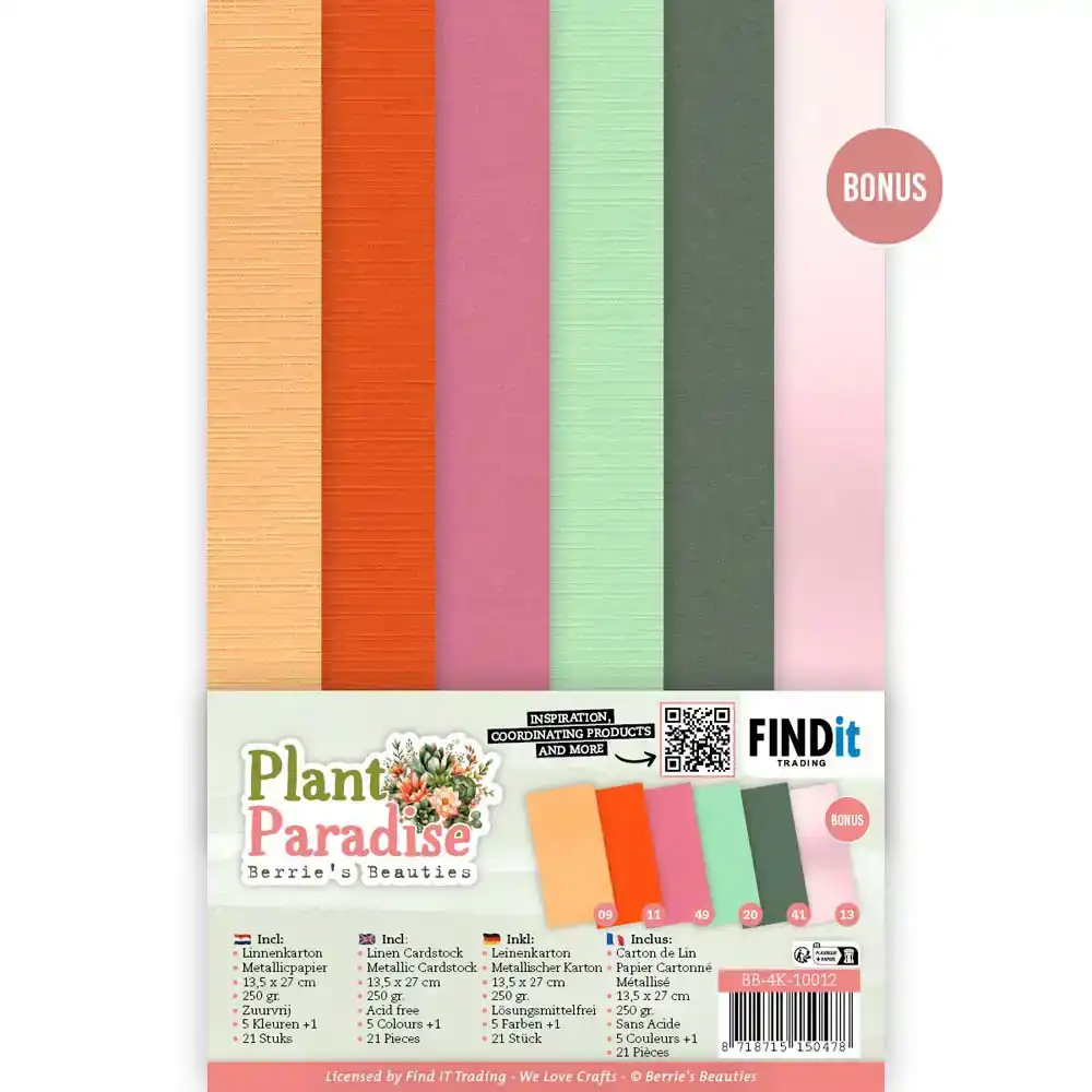 Bb Plant Paradise Linen Cardstock Pack 4K