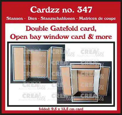 Crealies Cardzz stansen no. 347, Double Gatefold Card / Open Bay Window Card