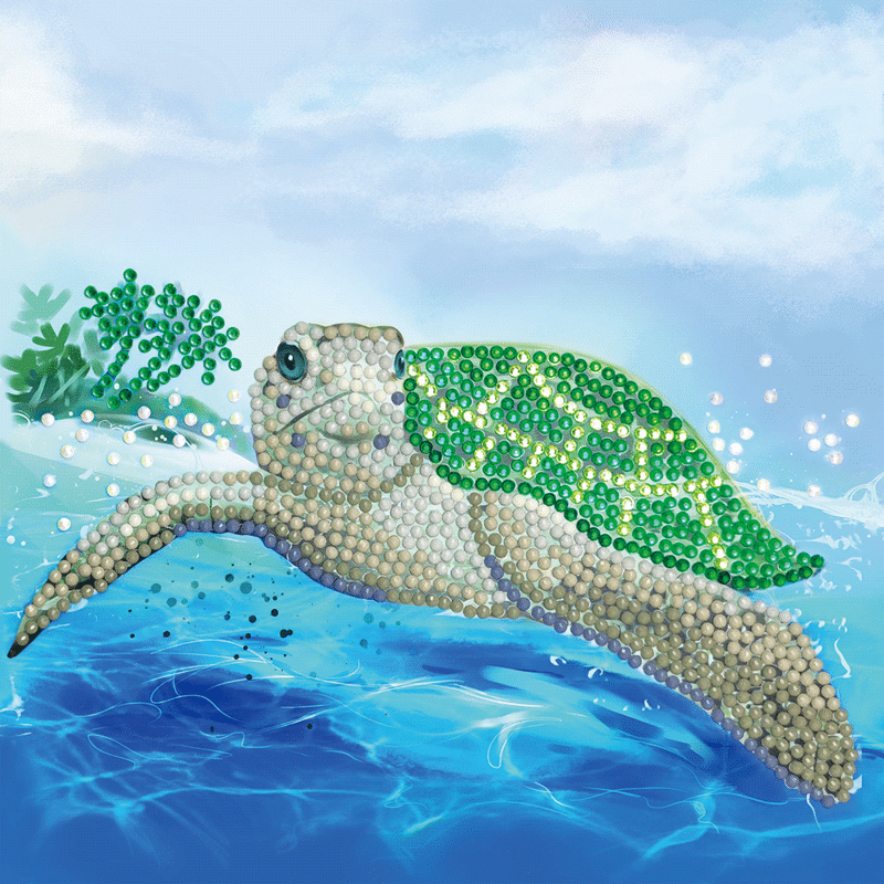 Crystal card kit A84 turtle paradise 18x18cm