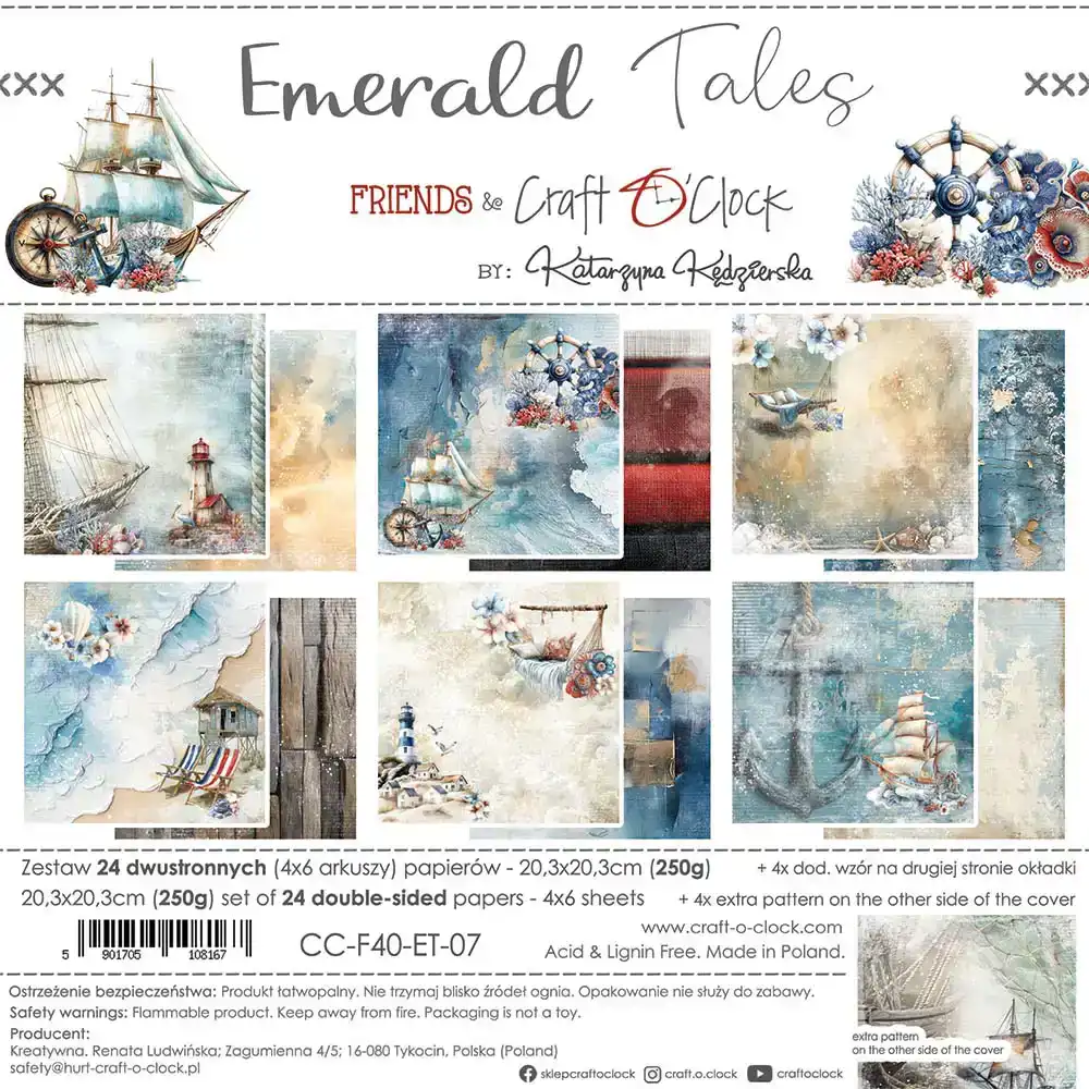 Craft O’Clock Emerald Tales Papierpakket 20, 3 X 20, 3cm