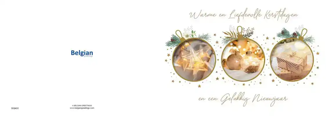 Kerstkaart 2025 kerstdagen 3 ballen met foto