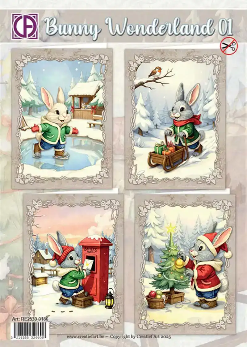 Snowy Bunnies Kaartenpakket Bunny