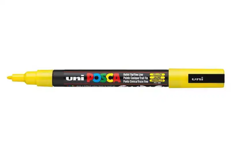Posca verfmarker pc-3m geel fijn
