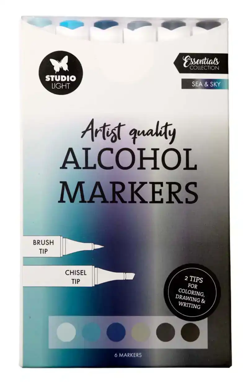 Studio Light Alcohol Markers sea & sky essentials 6 stuks
