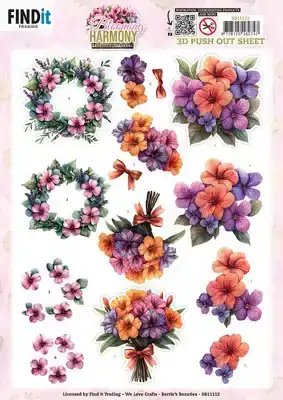3D Pushout Sheet Berries Beauties Blooming Harmony Blooming Bouquet
