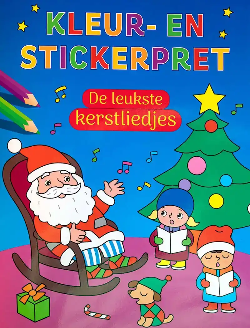 Kleur- en stickerboek kerstliedjes