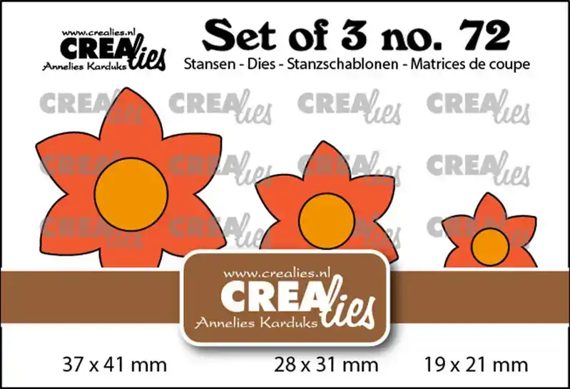 Crealies set van 3 Bloemen