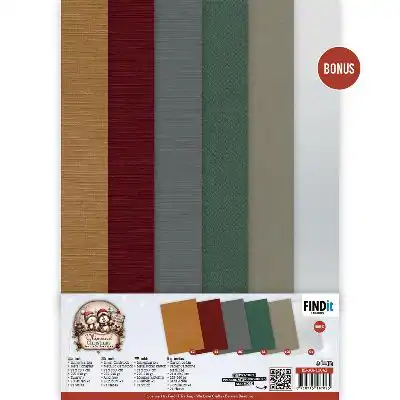 Linen Cardstock Pack Berries Beauties Whimsical Christmas A4