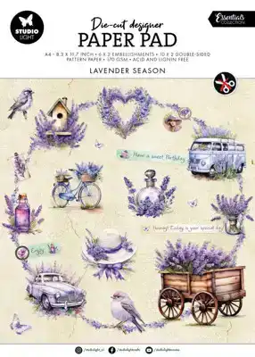 Die-Cut paper pad A4 Lavender season