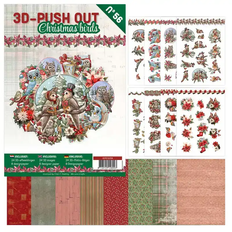 3D push-out book 56 christmas birds