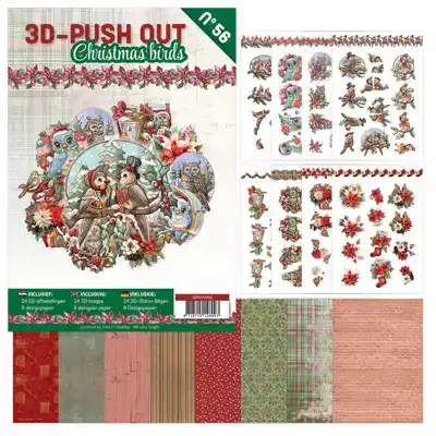 3D push-out book 56 christmas birds