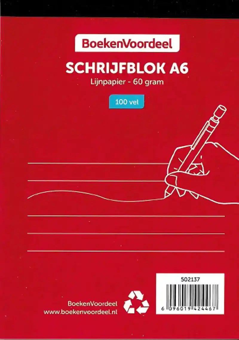 Schrijfblok A6 - BoekenVoordeel