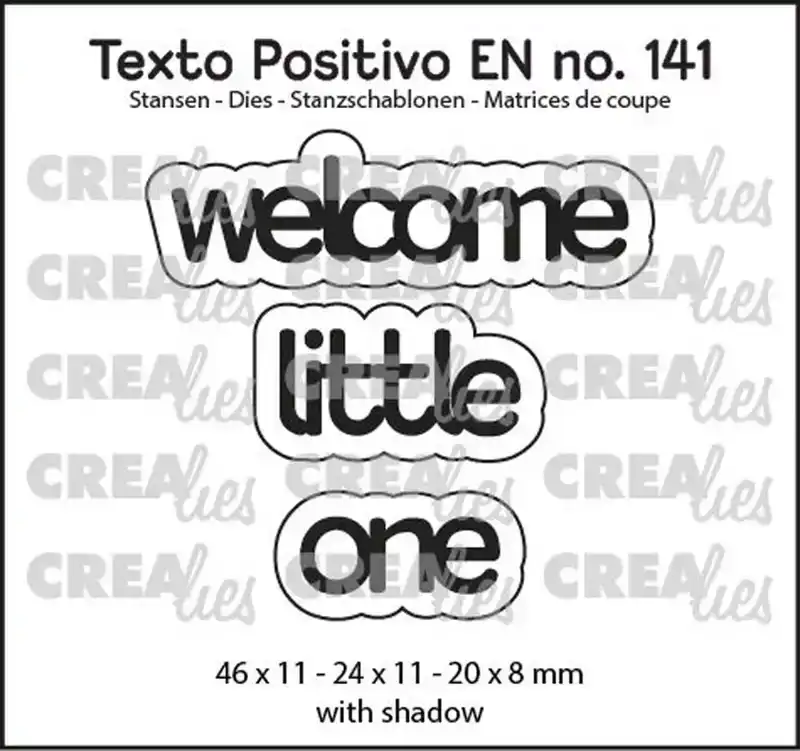 Crealies Texto Positivo stansen no. 141, welcome little one