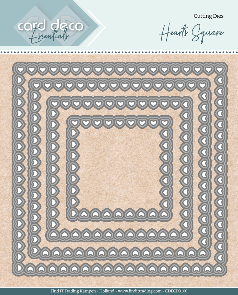 Card deco essentials bullet hearts square