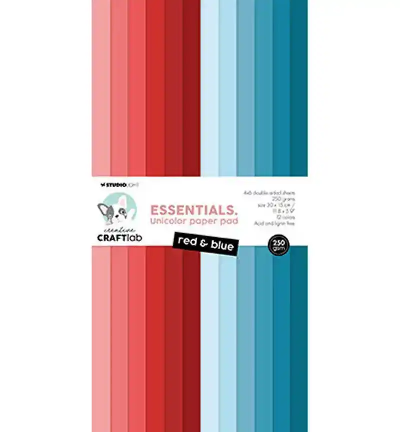 Creative Craftlab unicolor paper pad Red&Blue