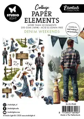 Studio Light Essentials Collage Paper Elements Denim Weekends