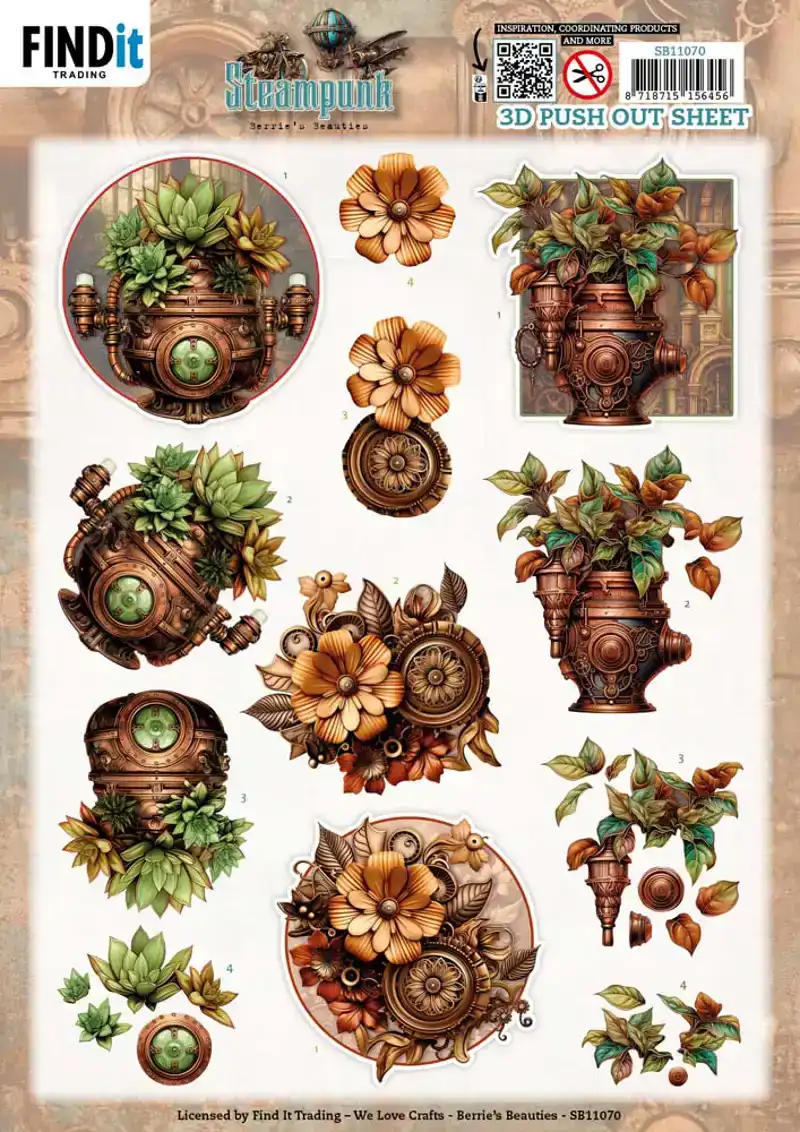 Berries Beauties steampunk 3D pushout sheet plants