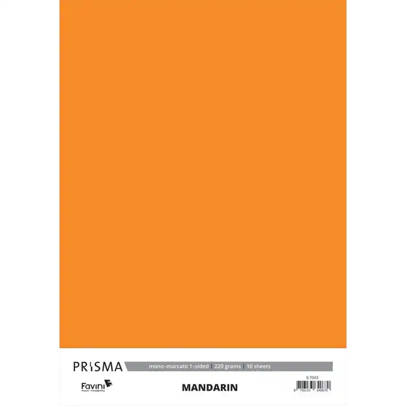 Karton Prisma Favini mandarijn 10vel A4 220gr