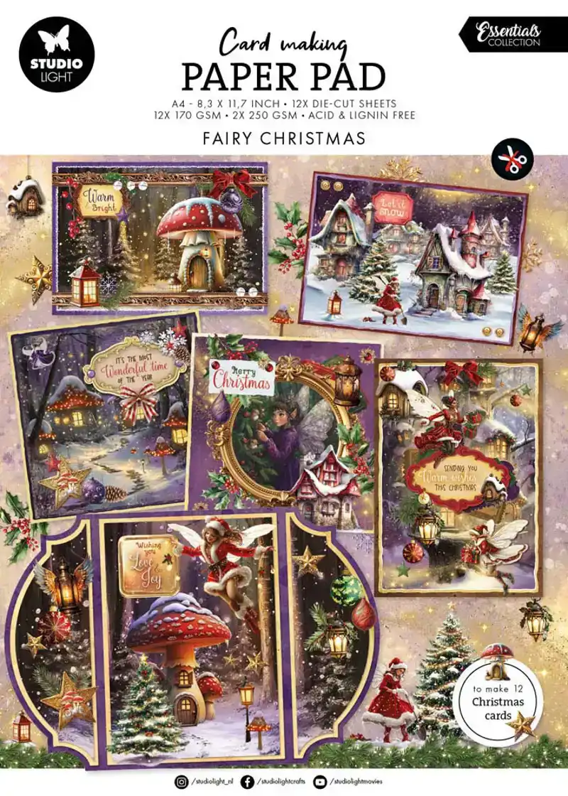 Card making pad essentials fairy christmas