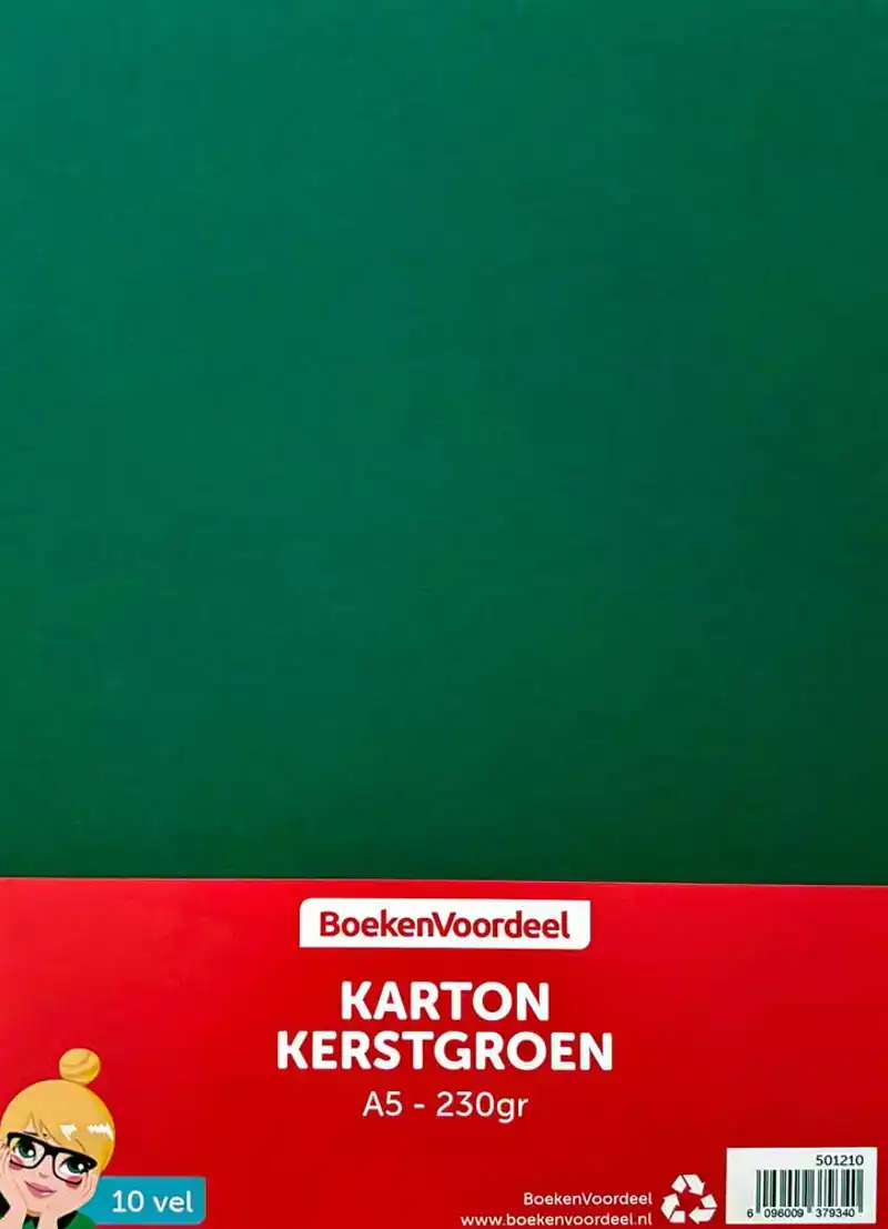 Karton Kerstgroen 10 vel 230gr 21x14,8cm