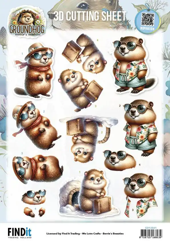 Berries Beauties 3D Knipvellen Groundhog Holiday Ready/ Winter Bliss