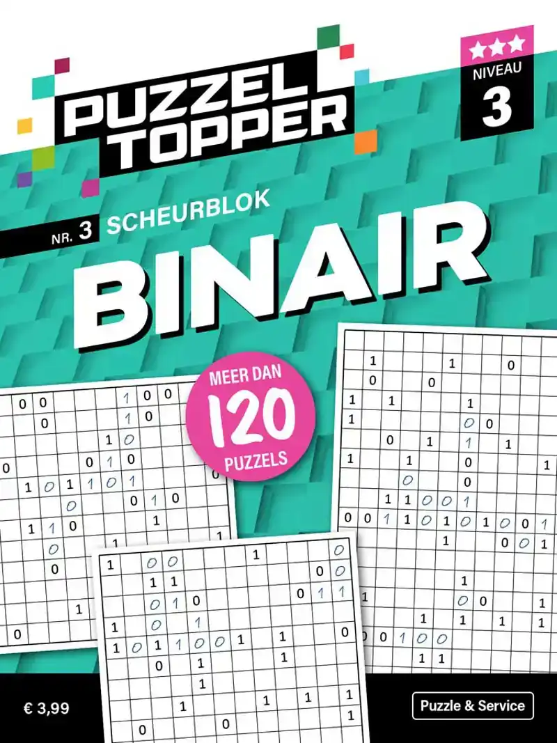 Puzzelblok binair 3 punt nr.3 puzzeltopper