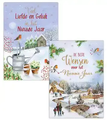 Kerstkaart 2025 liefde en geluk/ wensen voor het nieuwe jaar