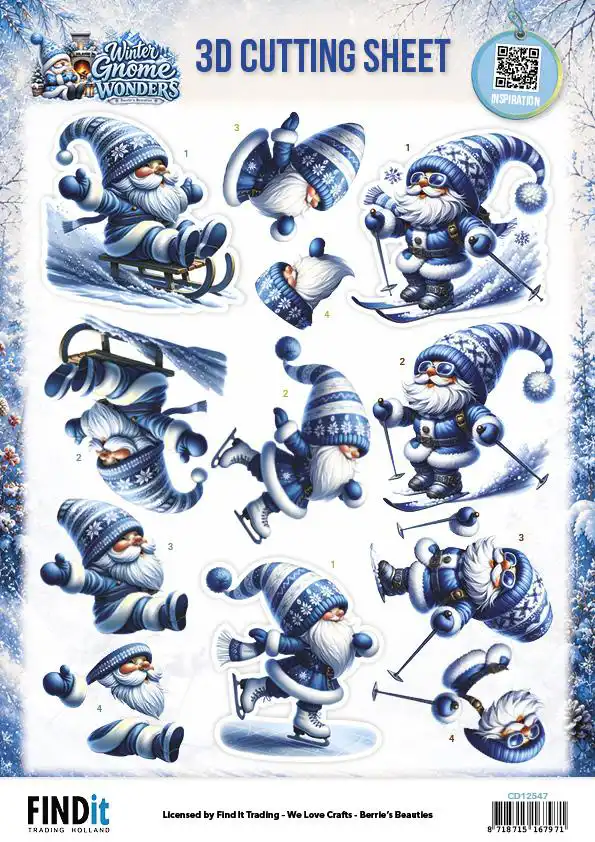 Berries Beauties 3D Knipvellen Winter Gnome Wonders Winter Fun/ Frozen Harmonies