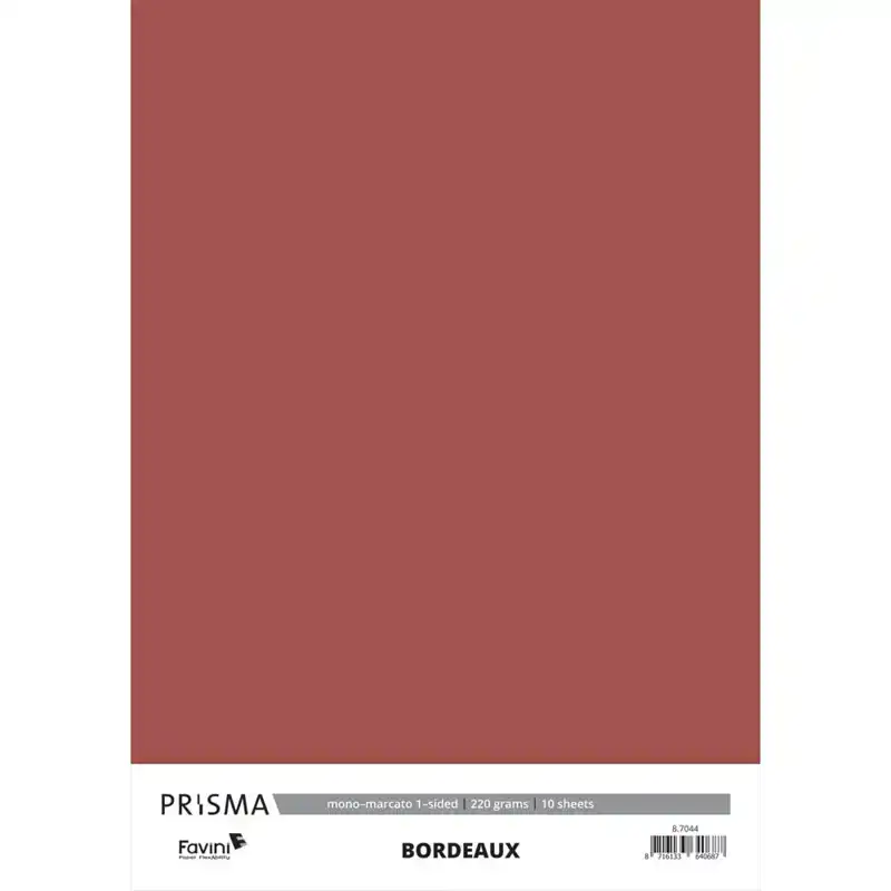 Karton Prisma Favini bordeaux rood 10vel A4 220gr