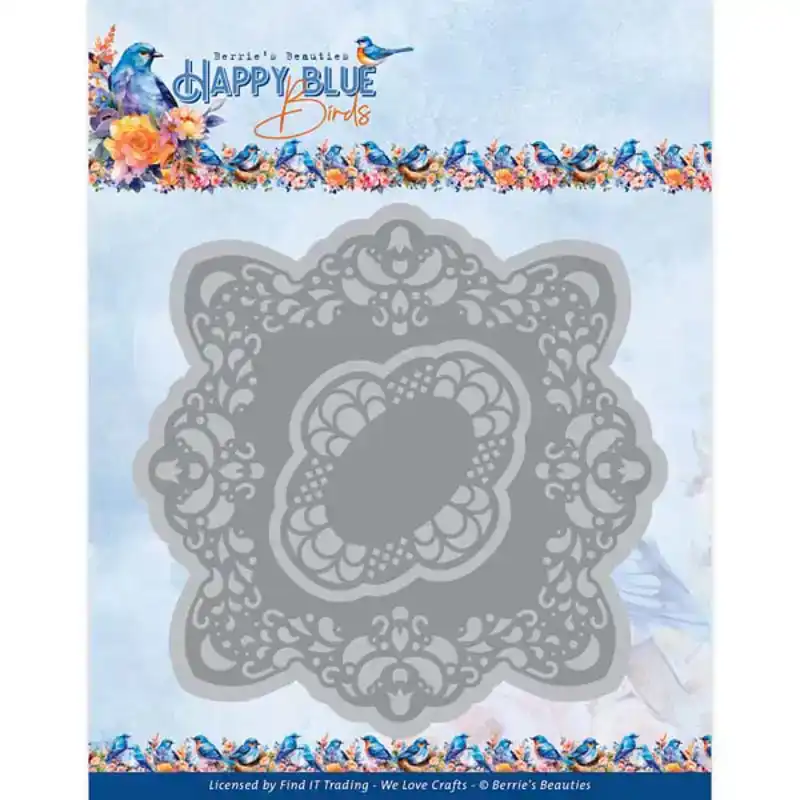 Berries Beauties Happy Blue Birds snijmal happy frame