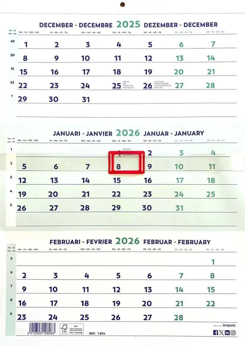 3 maandskalender