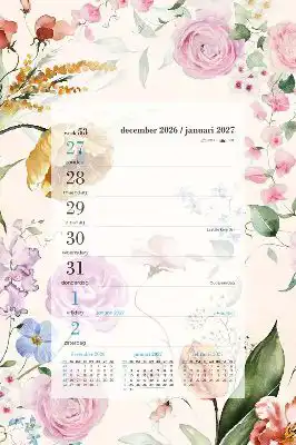 Weekblok bloemen aquarel 2027