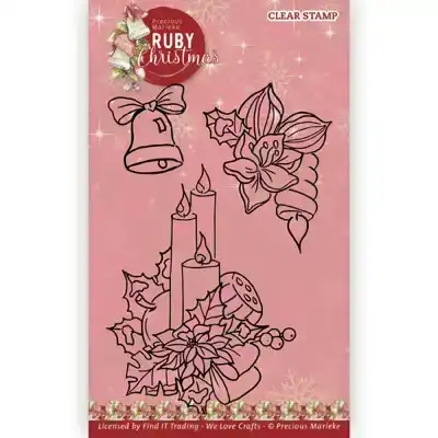 PM Ruby Christmas clear stamp Ruby candles