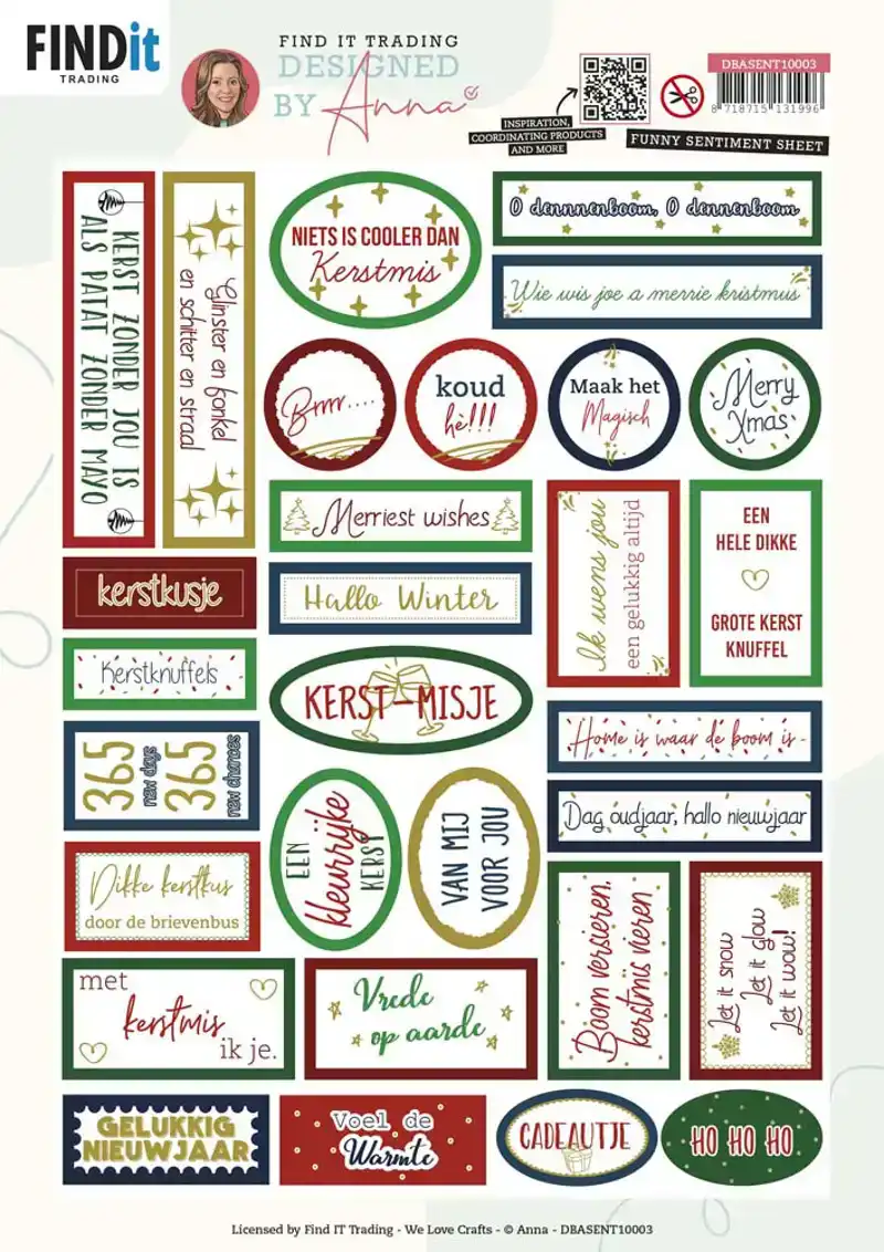Designed by Anna Sentiment Sheet Happy Christmas 003