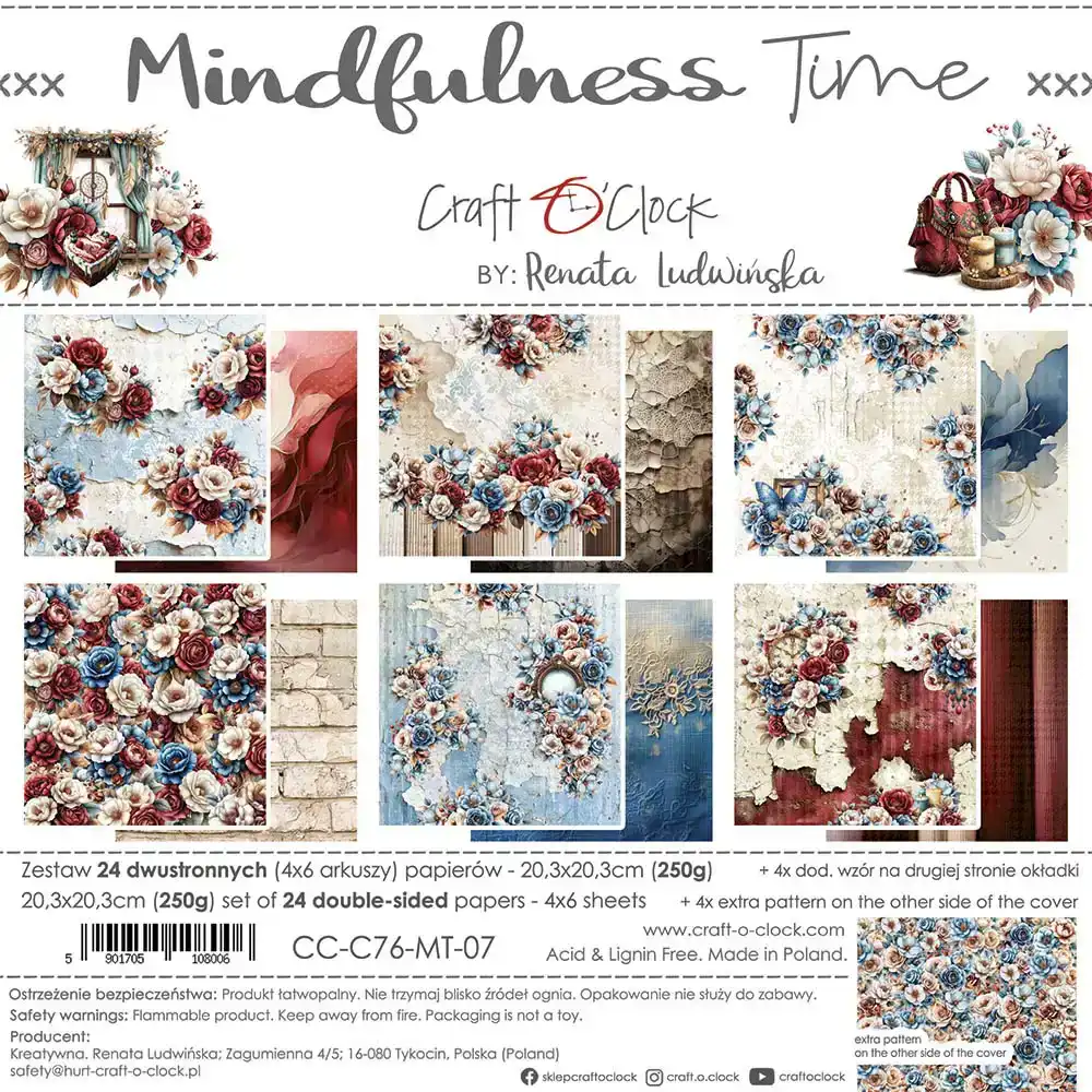 Craft O’Clock Mindfulness Time Papierpakket 20, 3 X 20, 3cm
