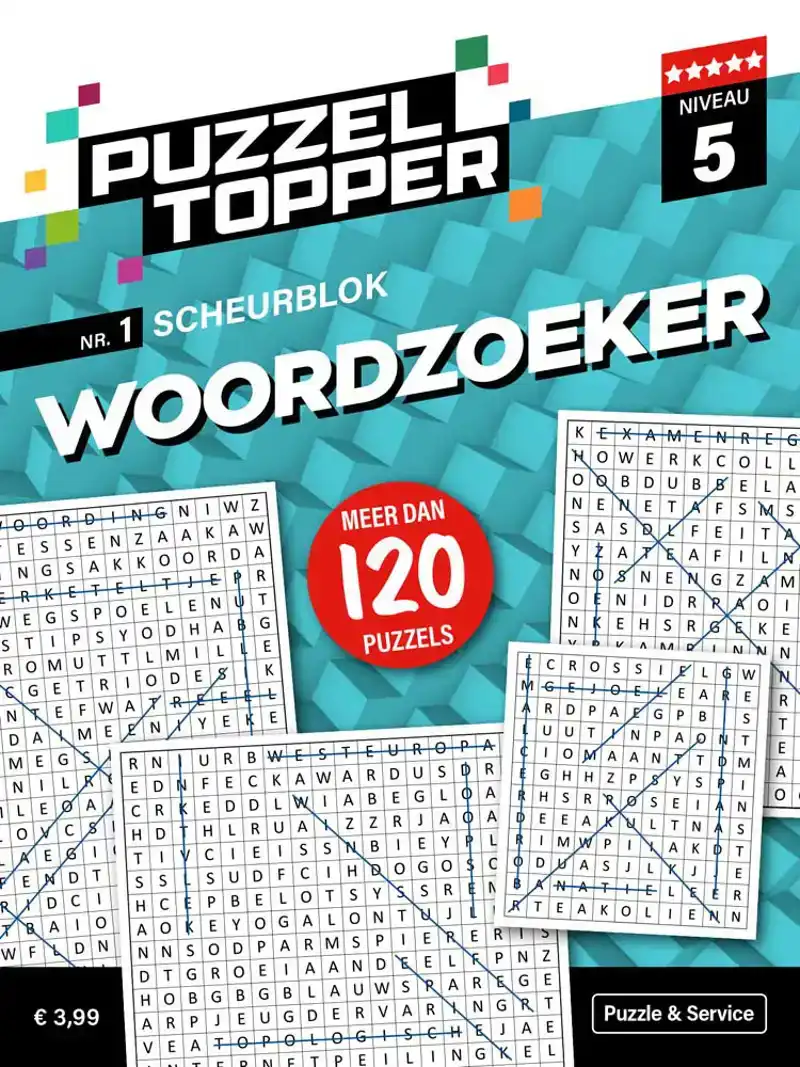 Puzzelblok woordzoeker 5 punt nr.1 Puzzeltopper