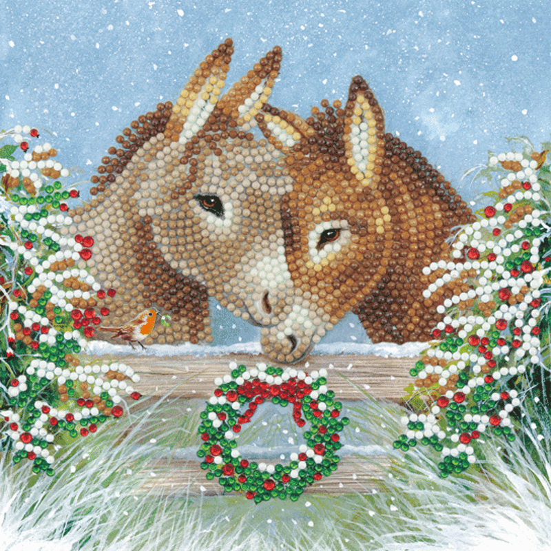 Crystal card kit XM77 donkey love 18x18cm