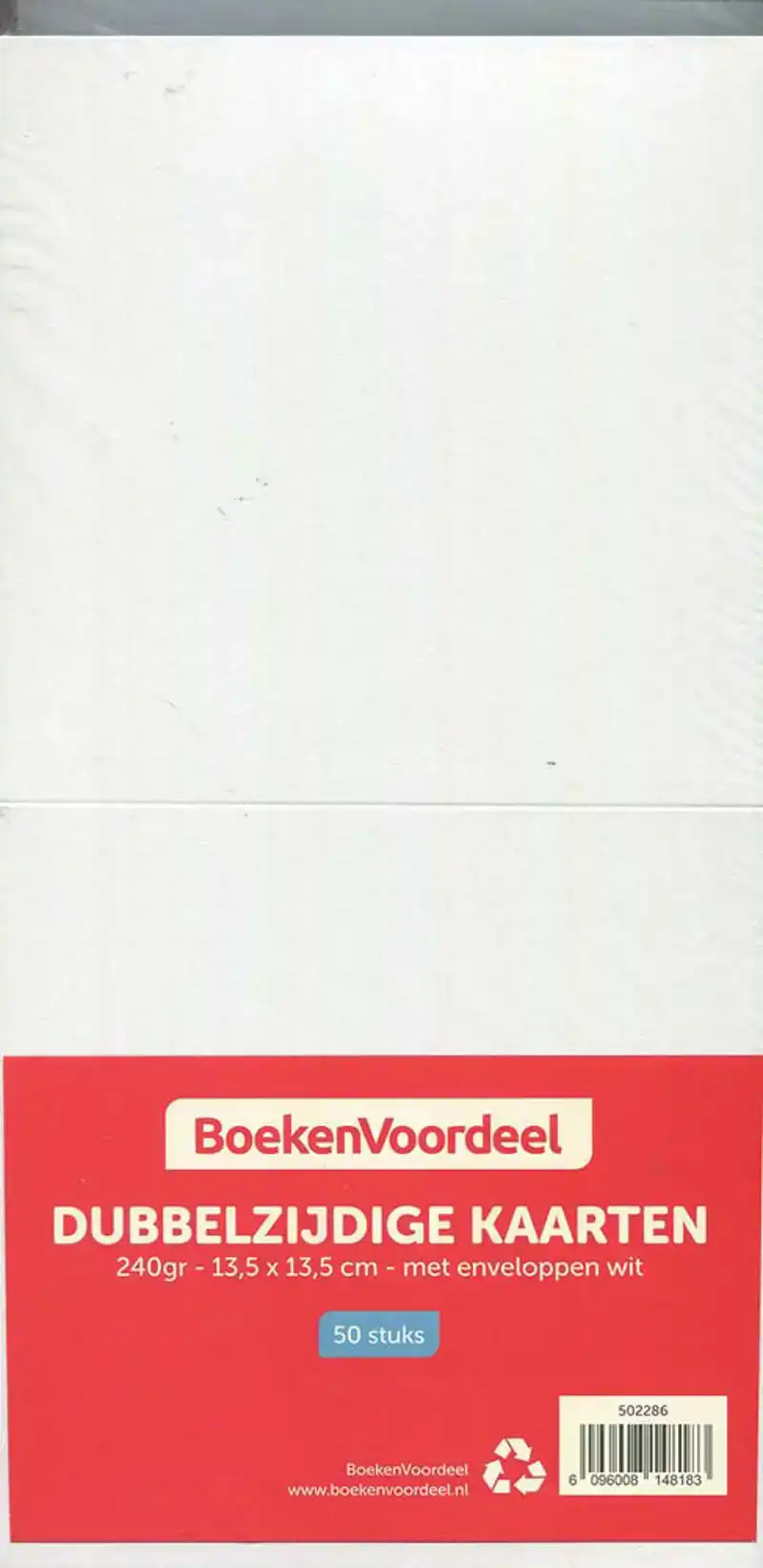 Dubbelzijdige kaarten 240gr 13,5x13,5 met envelop wit 50st