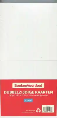 Dubbelzijdige kaarten 240gr 13,5x13,5 met envelop wit 50st