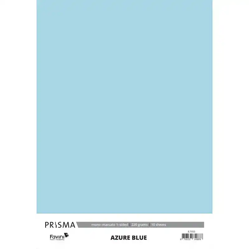 Karton Prisma Favini azuur blauw 10vel A4 220gr
