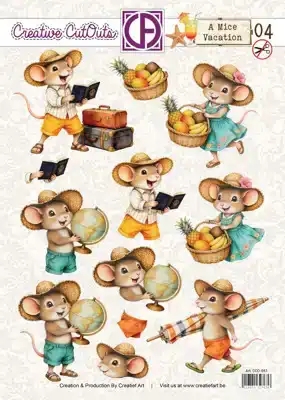 Creatief Art 3D Doordrukvel A Mice Vacation 04